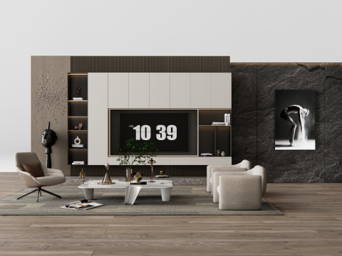 TV wall 29 Model 3D