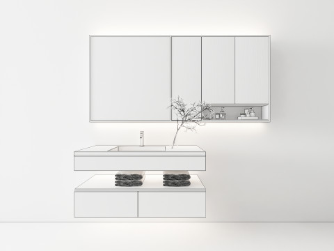 Vanity bathroom set 00 3D Model