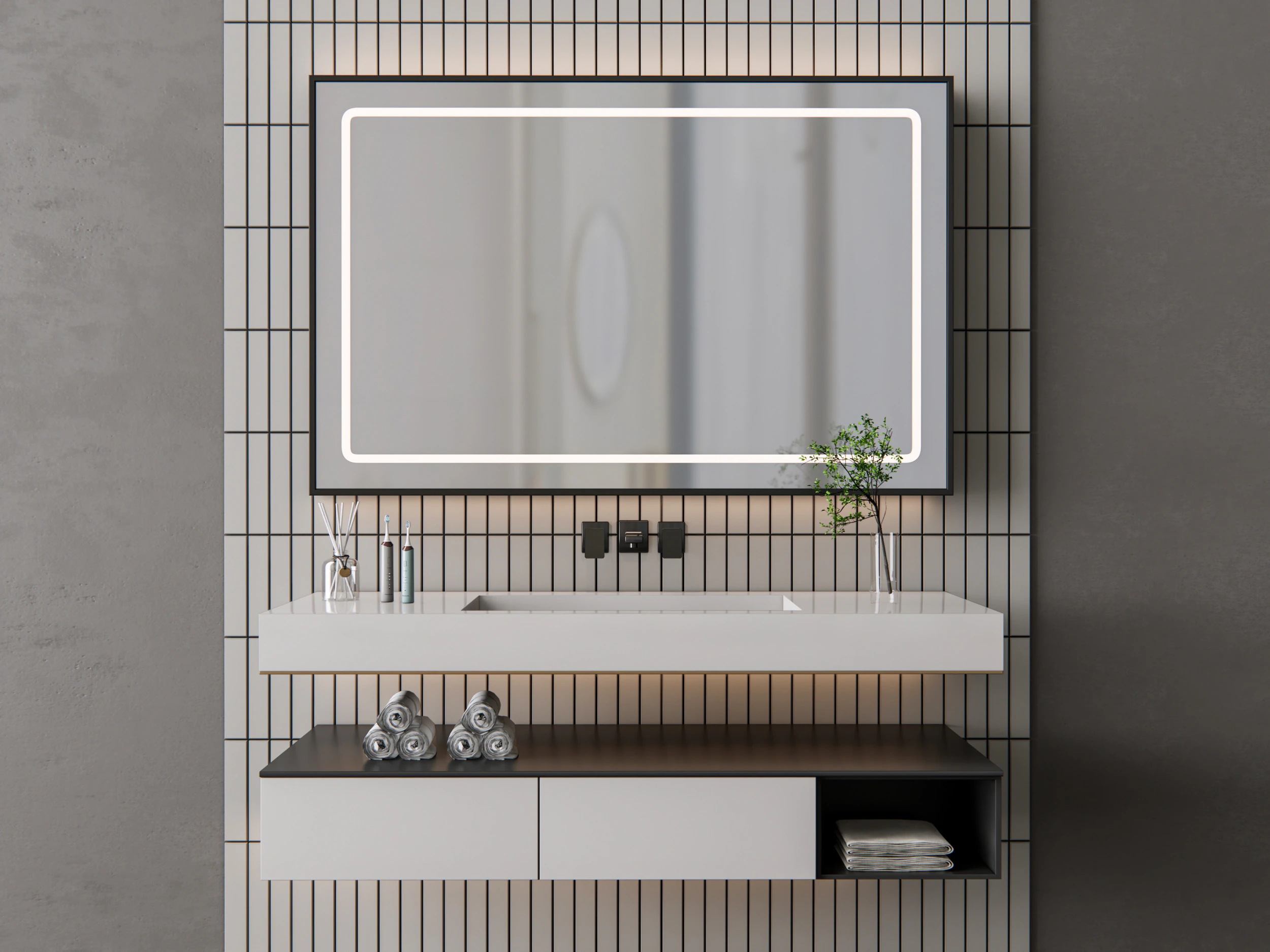 Vanity bathroom set 001 3D Model .c4d .max .obj .3ds .fbx .stl .blend 