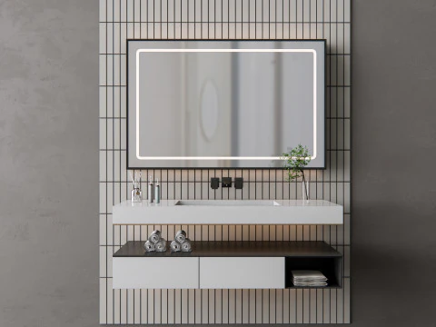 Vanity bathroom set 001 3D Model