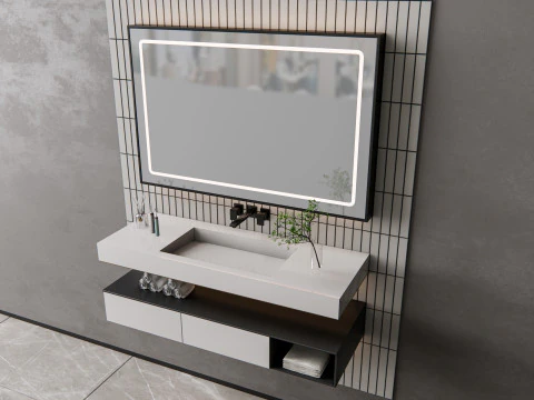 Vanity bathroom set 001 3D Model