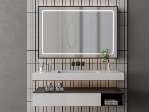 Vanity bathroom set 001 3D Model