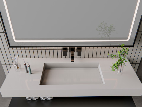 Vanity bathroom set 001 Modelo 3D