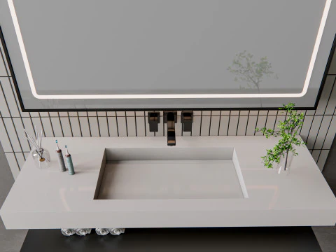 Vanity bathroom set 001 3D Model