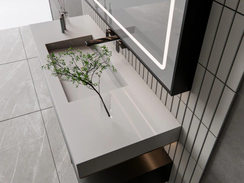 Vanity bathroom set 001 3D Model