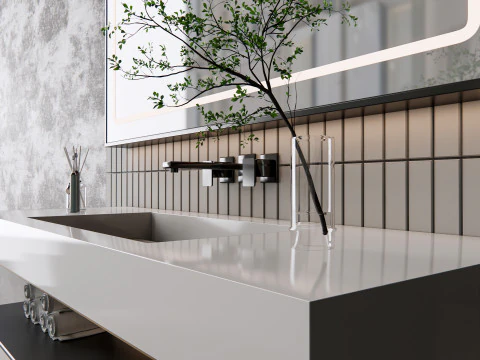 Vanity bathroom set 001 3D Model