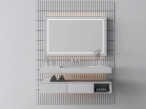 Vanity bathroom set 001 3D Model