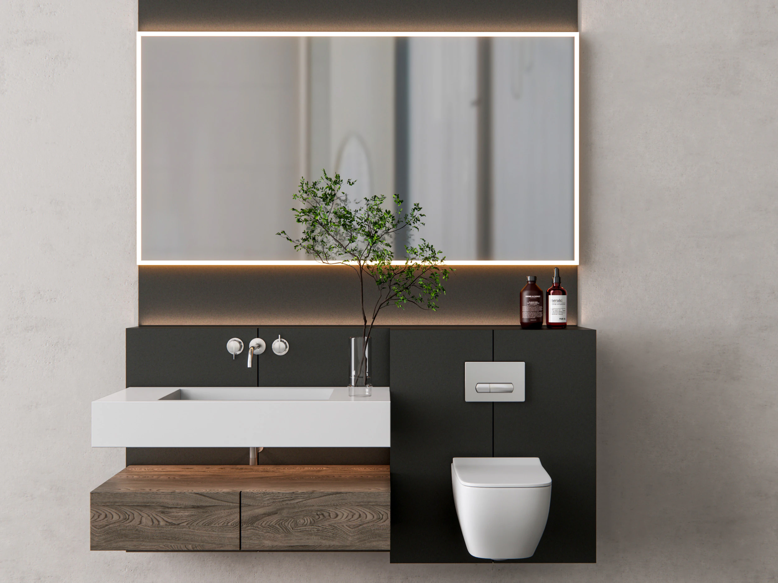 Vanity bathroom set 01 3D Model .c4d .max .obj .3ds .fbx .stl .blend 