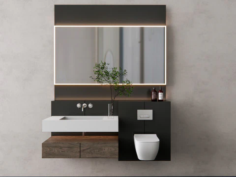 Vanity bathroom set 01 3D Model