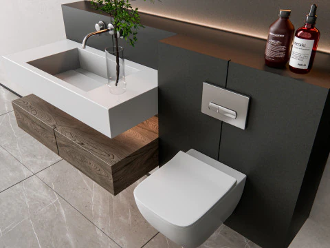 Vanity bathroom set 01 3D Model