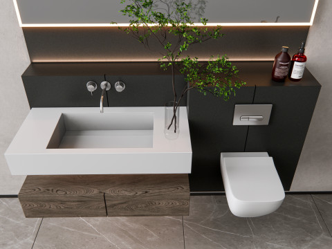 Vanity bathroom set 01 3D Модель