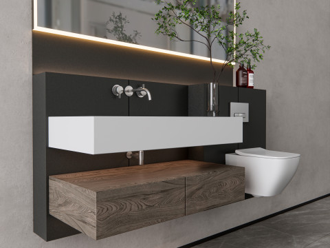 Vanity bathroom set 01 3D Модель