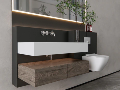 Vanity bathroom set 01 3D Model