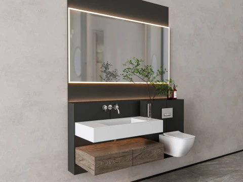Vanity bathroom set 01 3D Model