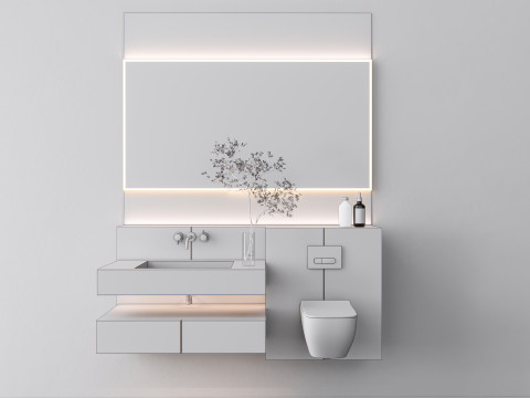 Vanity bathroom set 01 3D Модель
