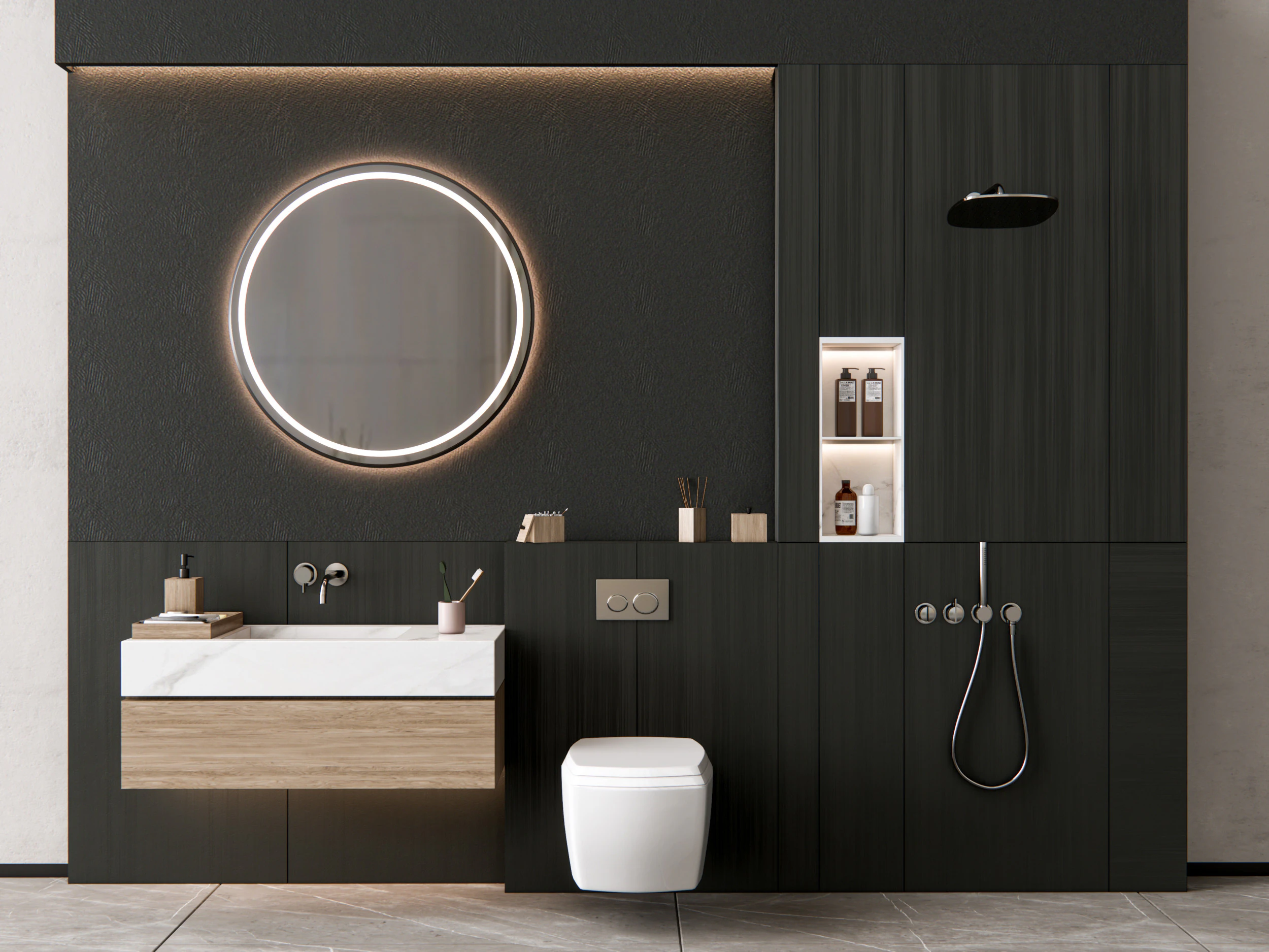 Vanity bathroom set 1 3D Model .c4d .max .obj .3ds .fbx .stl .blend 