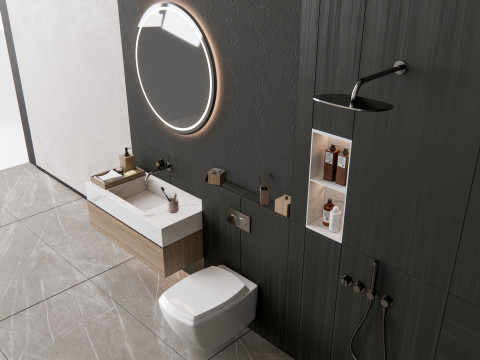 Vanity bathroom set 1 Model 3D