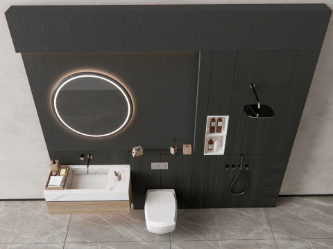 Vanity bathroom set 1 3D Model