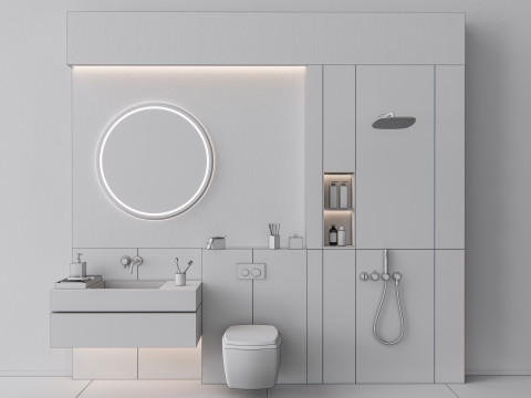 Vanity bathroom set 1 Model 3D