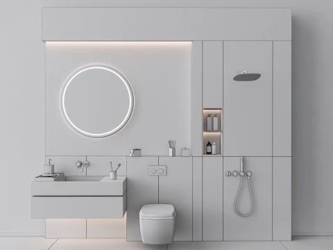 Vanity bathroom set 1 3D Model