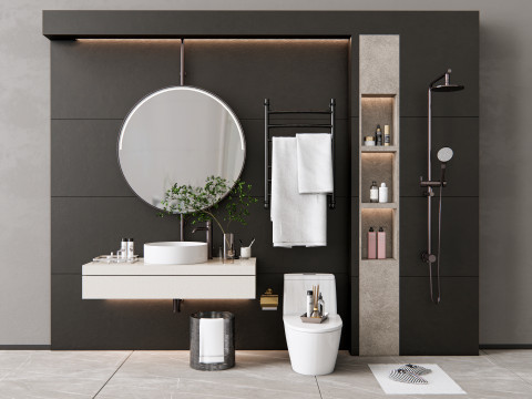 Vanity bathroom set 2 3D Model