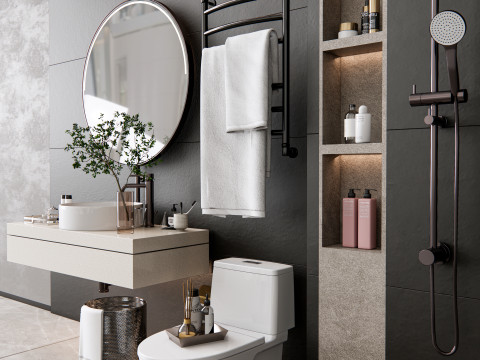 Vanity bathroom set 2 3D Model