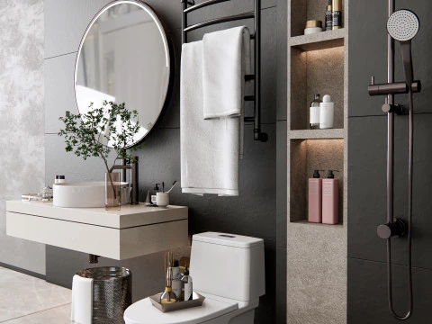 Jogo de banheiro 2 Modelo 3D