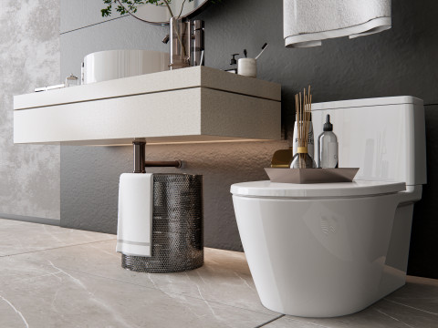 Vanity bathroom set 2 3D Model