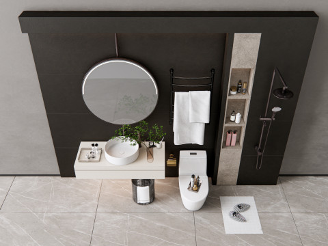 Vanity bathroom set 2 3D Model