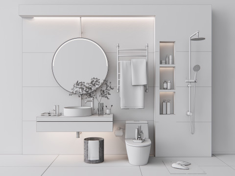 Vanity bathroom set 2 3D Model