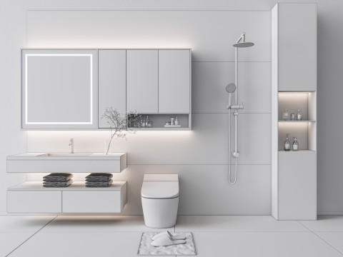Vanity bathroom set 3 3D Модель