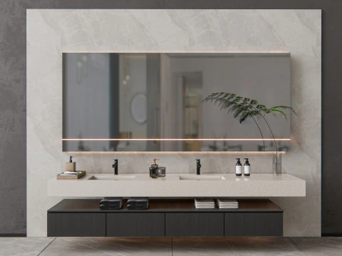 Waschtisch-Badezimmerset 5 3D Modell