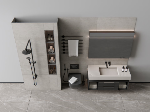 Vanity bathroom set 8 3D Model