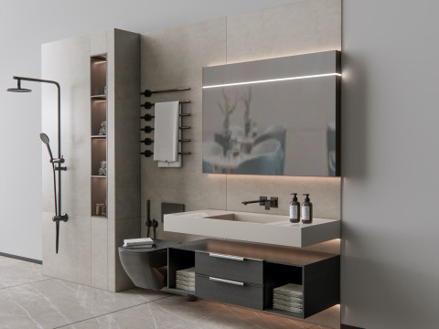 Vanity bathroom set 8 3D Model