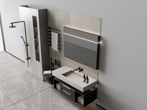 Vanity bathroom set 8 3D Model