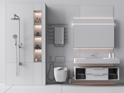 Vanity bathroom set 8 3D Model