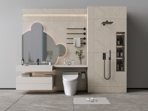 Vanity bathroom set 9 Modelo 3D