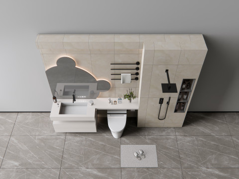 Vanity bathroom set 9 3D Модель