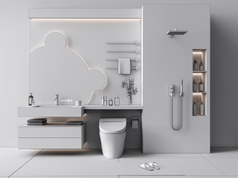 Vanity bathroom set 9 3D Модель