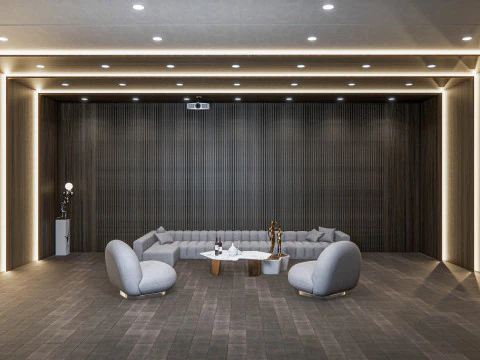 Sala audiovisual de entretenimento dom&eacute;stico Cinema em casa 1 Modelo 3D