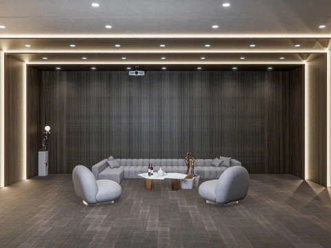 Sala audiovisual de entretenimento dom&eacute;stico Cinema em casa 1 Modelo 3D