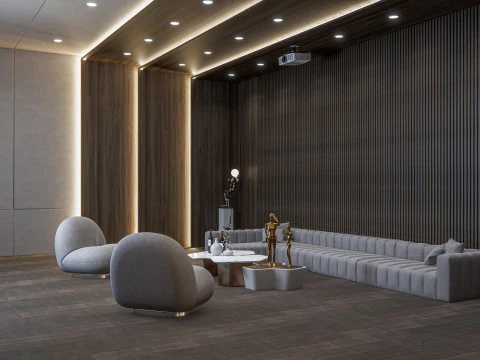 Sala audiovisual de entretenimento dom&eacute;stico Cinema em casa 1 Modelo 3D