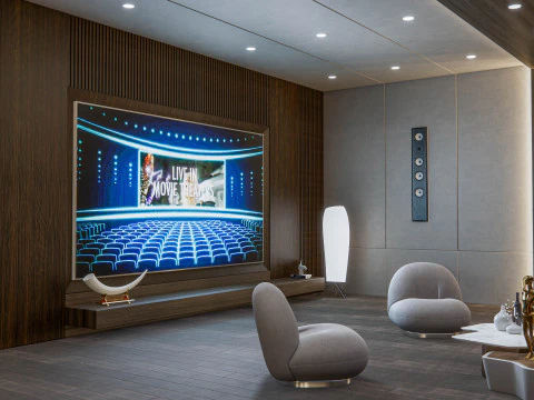 Sala audiovisual de entretenimento dom&eacute;stico Cinema em casa 1 Modelo 3D