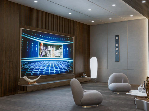 Sala audiovisual de entretenimento dom&eacute;stico Cinema em casa 1 Modelo 3D