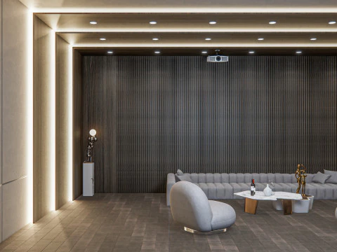 Sala audiovisual de entretenimento dom&eacute;stico Cinema em casa 1 Modelo 3D