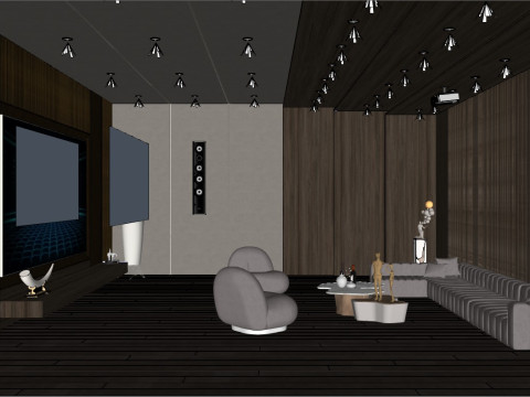 Home entertainment audio video visual room Home cinema 1 Modèle 3D