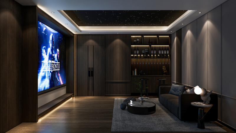 Home entertainment audio video visual room Home cinema 2 Modelo 3D .c4d .max .obj .3ds .fbx .stl .blend 
