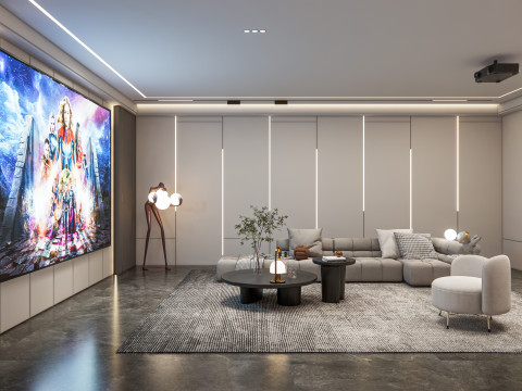 Home entertainment audio video visual room Home cinema 3 3D Model