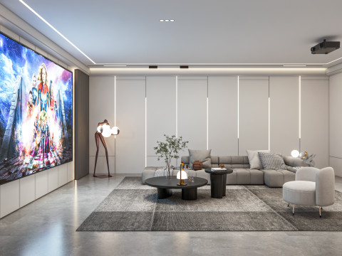 Home entertainment audio video visual room Home cinema 3 3D Model
