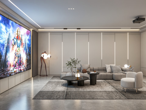 Home entertainment audio video visual room Home cinema 3 3D Model